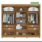 Conjunto De Guarda-roupa 3 Portas 4 Gavetas Nice Com Pés e Cô