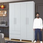 Conjunto De Guarda-roupa 4 Portas 2 Gavetas Zeus Com Pés e Cô