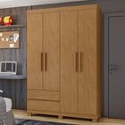 Conjunto De Guarda-roupa 4 Portas 2 Gavetas Zeus Com Pés e Cô