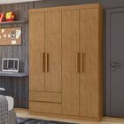 Conjunto De Guarda-roupa 4 Portas 2 Gavetas Zeus e Cômoda 1 P