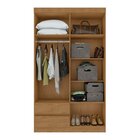 Conjunto De Guarda-roupa 4 Portas 2 Gavetas Zeus e Cômoda 1 P