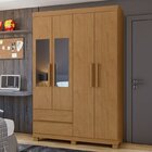 Conjunto De Guarda-roupa 4 Portas Com Espelho E Pés Zeus E Cô