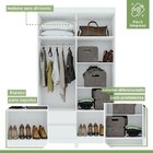Conjunto De Guarda-roupa 4 Portas Com Espelho E Pés Zeus E Cô