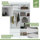 Conjunto De Guarda-roupa 4 Portas Com Espelho E Pés Zeus E Cô