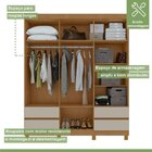 Conjunto De Guarda-roupa 6 Portas 4 Gavetas Zeus Com Espelho