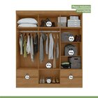 Conjunto De Guarda-roupa 6 Portas 4 Gavetas Zeus Com Espelho
