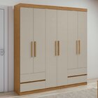 Conjunto De Guarda-roupa 6 Portas 4 Gavetas Zeus e Cômoda 1 P
