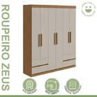 Conjunto De Guarda-roupa 6 Portas 4 Gavetas Zeus e Cômoda 1 P