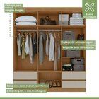Conjunto De Guarda-roupa 6 Portas 4 Gavetas Zeus e Cômoda 8 G