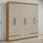 Conjunto De Guarda-roupa 6 Portas 4 Gavetas Zeus e Cômoda 8 G