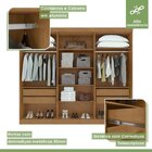 Conjunto De Guarda-roupa 6 Portas Com Espelho Bertha Com Cômo