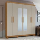 Conjunto De Guarda-roupa 6 Portas Com Espelho E Pés Jazz E Cô