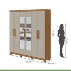 Conjunto De Guarda-roupa 6 Portas Com Espelho E Pés Jazz E Cô