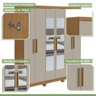 Conjunto De Guarda-roupa 6 Portas Com Espelho E Pés Jazz E Cô