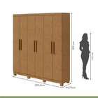 Conjunto De Guarda-roupa 6 Portas Com Pés Jazz E Cômoda Toron