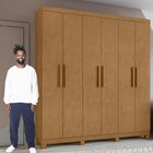 Conjunto De Guarda-roupa 6 Portas Com Pés Jazz E Cômoda Toron