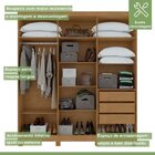 Conjunto De Guarda-roupa 6 Portas Com Pés Jazz E Cômoda Toron