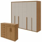 Conjunto De Guarda-roupa 6 Portas Imperatore Com Cômoda Toron