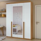 Conjunto De Guarda-roupa Alonzo 4 Portas Com Espelho E Cômoda