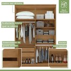 Conjunto De Guarda-roupa Alonzo Com Espelho E Cômoda Da Vinci