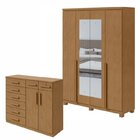 Conjunto De Guarda-roupa Alonzo Com Espelho E Pés E Cômoda To