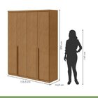 Conjunto De Guarda-roupa Alonzo E Cômoda Toronto Amêndoa Clean