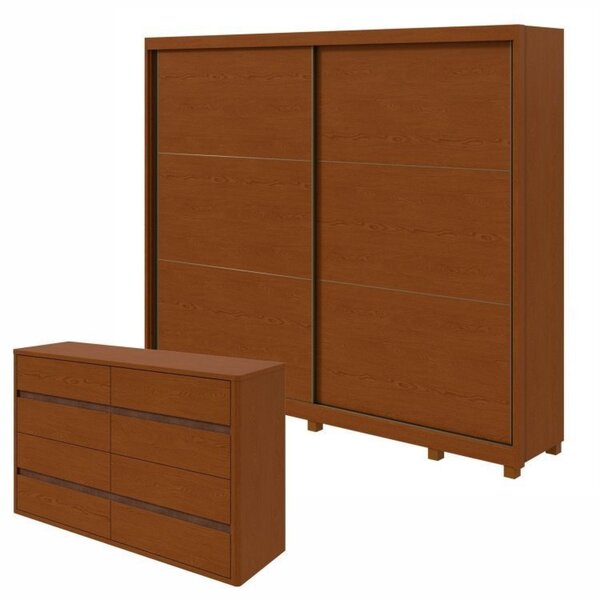 Conjunto De Guarda-roupa Casal 2 Portas 6 Gavetas 100% Mdf To