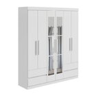 Conjunto De Guarda-roupa Casal Com Espelho 6 Portas 4 Gavetas