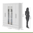 Conjunto De Guarda-roupa Casal Com Espelho 6 Portas 4 Gavetas