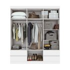 Conjunto De Guarda-roupa Casal Com Espelho 6 Portas 4 Gavetas