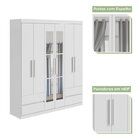 Conjunto De Guarda-roupa Casal Com Espelho 6 Portas 4 Gavetas
