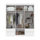 Conjunto De Guarda-roupa Casal Com Espelho 6 Portas 4 Gavetas