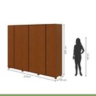 Conjunto De Guarda-roupa Casal Leder 6 Portas Com Pés e Cômod