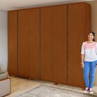 Conjunto De Guarda-roupa Casal Leder 6 Portas Com Pés e Cômod