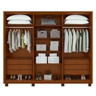 Conjunto De Guarda-roupa Casal Leder 6 Portas Com Pés e Cômod