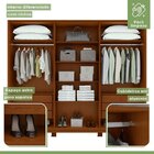 Conjunto De Guarda-roupa Casal Leder 6 Portas Com Pés e Cômod