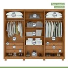 Conjunto De Guarda-roupa Casal Leder 6 Portas Com Pés e Cômod