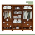 Conjunto De Guarda-roupa Casal Leder 6 Portas Com Pés e Cômod