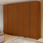Conjunto De Guarda-roupa Casal Leder 6 Portas Com Pés e Cômod