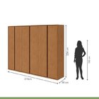 Conjunto De Guarda-roupa Casal Leder 6 Portas e Cômoda 2 Port