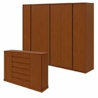 Conjunto De Guarda-roupa Casal Leder 6 Portas e Cômoda 2 Port