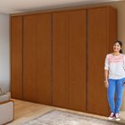 Conjunto De Guarda-roupa Casal Leder 6 Portas e Cômoda 2 Port