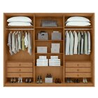 Conjunto De Guarda-roupa Casal Leder 6 Portas e Cômoda 2 Port