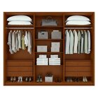 Conjunto De Guarda-roupa Casal Leder 6 Portas e Cômoda 8 Gave