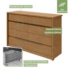 Conjunto De Guarda-roupa Casal Loop 6 Portas Com Pés e Cômoda