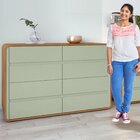 Conjunto De Guarda-roupa Casal Loop 6 Portas Com Pés e Cômoda