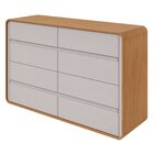 Conjunto De Guarda-roupa Casal Loop 6 Portas Com Pés e Cômoda