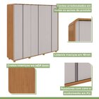 Conjunto De Guarda-roupa Casal Loop 6 Portas Com Pés e Cômoda