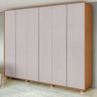 Conjunto De Guarda-roupa Casal Loop 6 Portas Com Pés e Cômoda