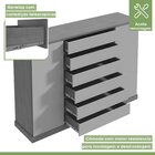 Conjunto De Guarda-roupa Casal Loop 6 Portas e Cômoda 2 Porta